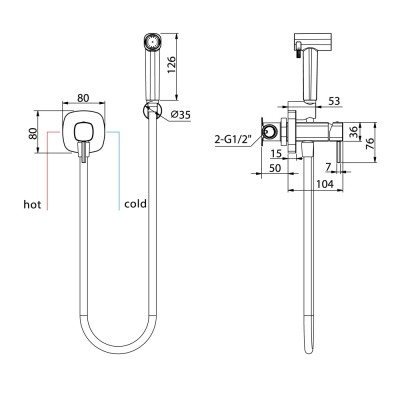 Εντοιχιζόμενη Μικτική Βρύση Μπιντέ Ροζ Χρυσό Ματ/Χαλκού (PVD) IMEX TOSCANA RDT064/ORC