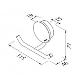 Άγκιστρο Διπλό 4,6cm OPAL GEESA Chrome PVD 7215-100