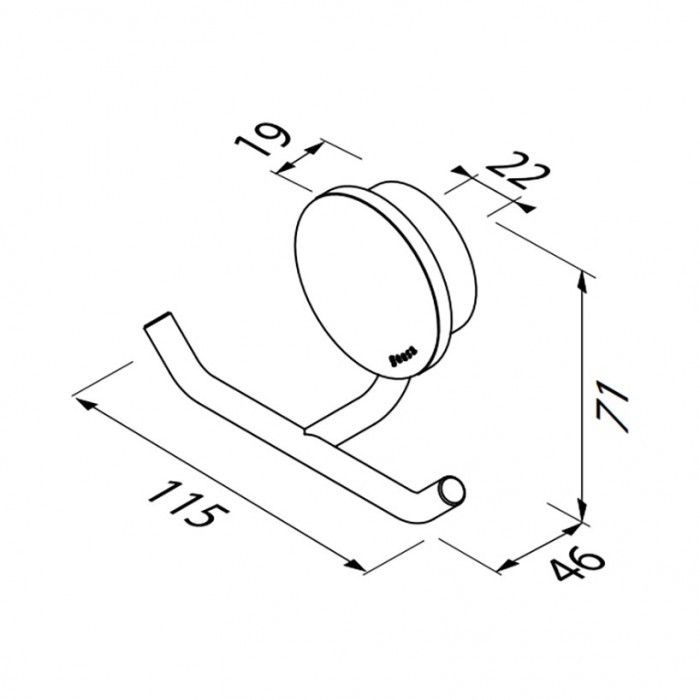 Άγκιστρο Διπλό 4,6cm OPAL GEESA Chrome PVD 7215-100