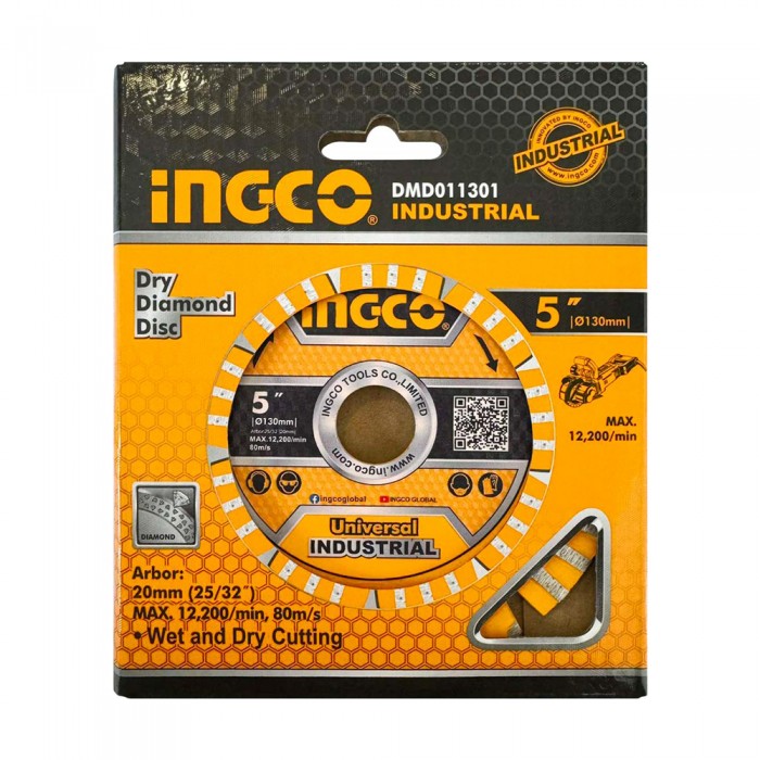 Διαμαντόδισκος Δομικών Γενικής Χρήσης 130mm INGCO DMD011301