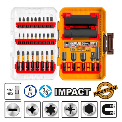 Μύτες και Καρυδάκια Impact Σετ 33 τεμ. INGCO AKDL63306