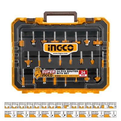 Μαχαίρια Ρούτερ Σετ 24 τεμ. Πλήρες INGCO AKRT24062