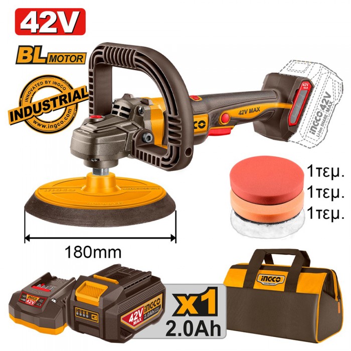 Αλοιφαδόρος Μπαταρίας 42V Li-Ion INGCO APLI42181E