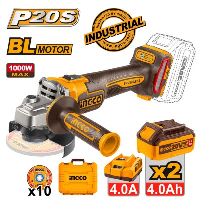 Γωνιακός Τροχός Μπαταρίας 115mm 20V Li-Ion Ingco CAGLI271532