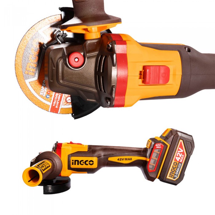 Γωνιακός Τροχός Μπαταρίας 42V Li-Ion INGCO CAGLI4128112E