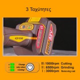 Γωνιακός Τροχός Μπαταρίας 42V Li-Ion INGCO CAGLI4128112E