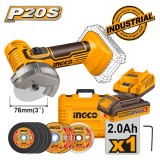 Μίνι Τροχός Κοπής Μπαταρίας 76mm 20V Li-Ion INGCO CAGLI76012E