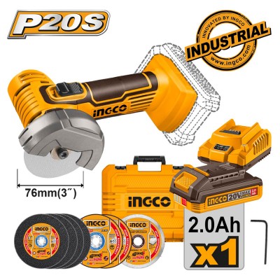 Μίνι Τροχός Κοπής Μπαταρίας 76mm 20V Li-Ion INGCO CAGLI76012E