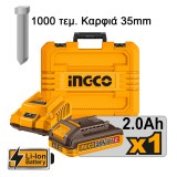 Καρφωτικό Μπαταρίας 18GΑ 20V Li-Ion + Βαλίτσα INGCO CBNLI2008E