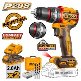 Κρουστικό Δραπανοκατσάβιδο Compact Μπαταρίας 20V Li-Ion 76Nm σε Πλαστική Θήκη INGCO CIDLI20768E