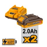 Κρουστικό Δραπανοκατσάβιδο Compact Μπαταρίας 20V Li-Ion 76Nm σε Πλαστική Θήκη INGCO CIDLI20768E