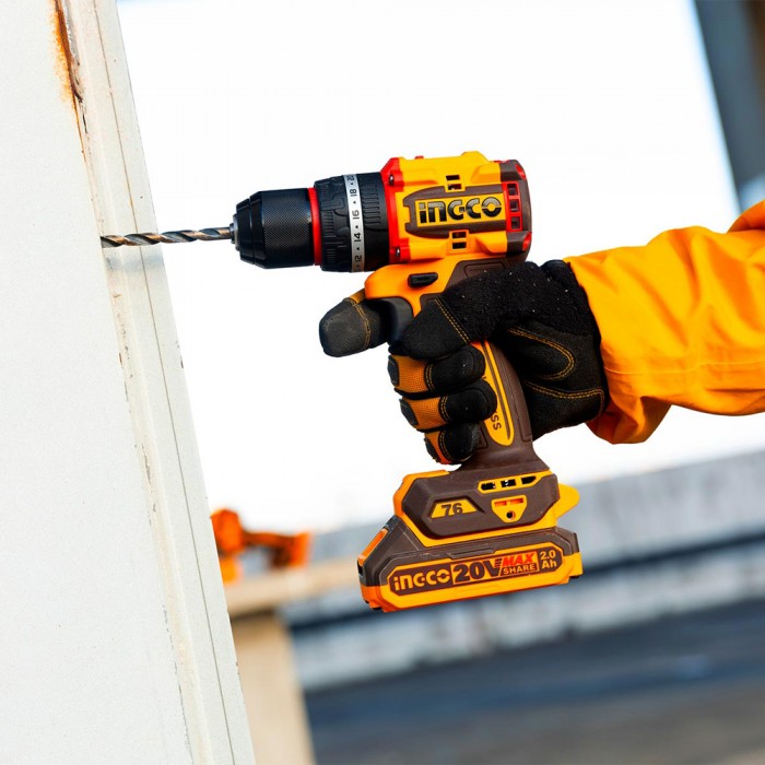 Κρουστικό Δραπανοκατσάβιδο Compact Μπαταρίας 20V Li-Ion 76Nm σε Πλαστική Θήκη INGCO CIDLI20768E