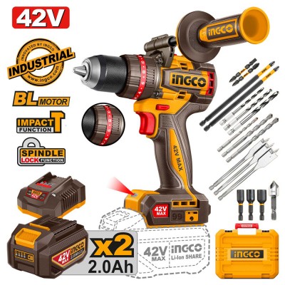 Κρουστικό Δραπανοκατσάβιδο Compact Μπαταρίας 42V Li-Ion INGCO CIDLI429982E