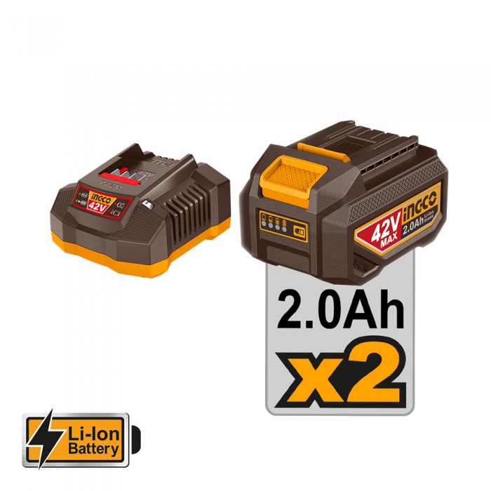 Κρουστικό Δραπανοκατσάβιδο Compact Μπαταρίας 42V Li-Ion INGCO CIDLI429982E