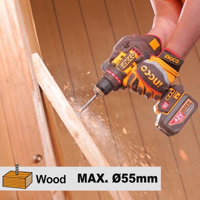 Κρουστικό Δραπανοκατσάβιδο Compact Μπαταρίας 42V Li-Ion INGCO CIDLI429982E