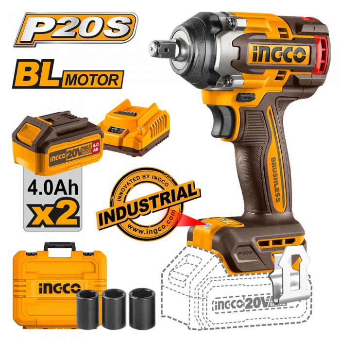 Μπουλονόκλειδο Κρουστικό Μπαταρίας 20v Li-Ion 500-650nm INGCO CIWLI2050E