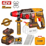 Πιστολέτο Περιστροφικό Κρουστικό Σκαπτικό Μπαταρίας 42V Li-Ion INGCO CRHLI422682E