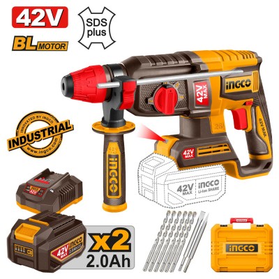 Πιστολέτο Περιστροφικό Κρουστικό Σκαπτικό Μπαταρίας 42V Li-Ion INGCO CRHLI422682E