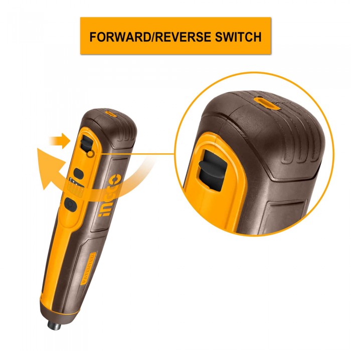 Κατσαβίδι Μπαταρίας 4V Li-Ion με Ενσωματωμένη Μπαταρία USB Type-C Σετ 43 τεμ. INGCO CSDLI04062