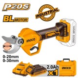 Ψαλίδι Κλαδέματος Μπαταρίας 20V Li-Ion Ingco CSSLI203083