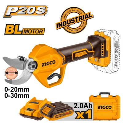 Ψαλίδι Κλαδέματος Μπαταρίας 20V Li-Ion Ingco CSSLI203083