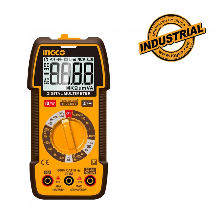 Ψηφιακό Πολύμετρο 600V True RMS με Μέτρηση AC/DC/ Αντίστασης/ NCV Ingco DM36002