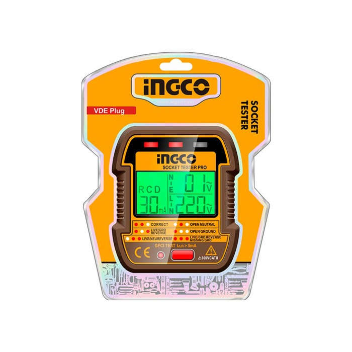 Όργανο Ελέγχου Ορθής Καλωδίωσης Πρίζας INGCO HESST30011