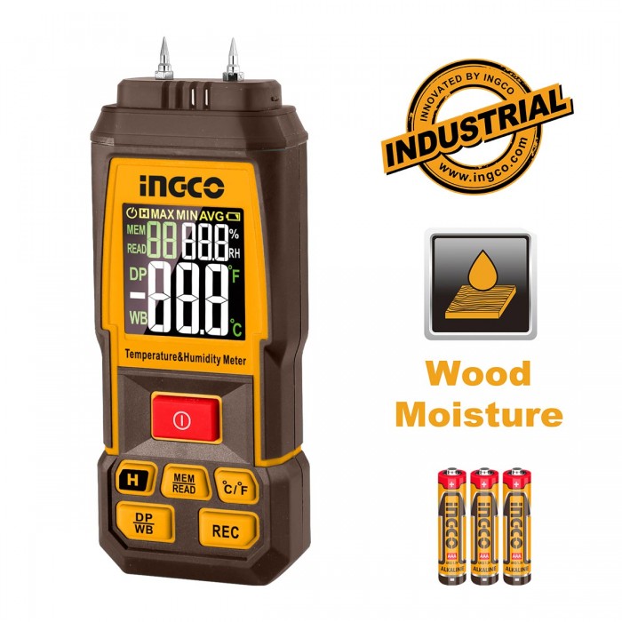 Ψηφιακός Μετρητής Υγρασίας Ξύλων και Δομικών Υλικών INGCO HETWM031