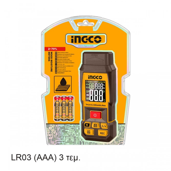 Ψηφιακός Μετρητής Υγρασίας Ξύλων και Δομικών Υλικών INGCO HETWM031
