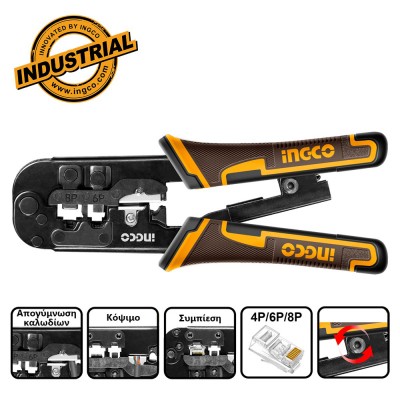 Πρέσα Ακροδεκτών Τηλεπικοινωνιών 3 σε 1 INGCO HMPCN2468R