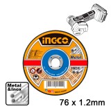 Δίσκος Κοπής Σιδήρου INOX 76mm x 1.2mm Ingco MCD30176