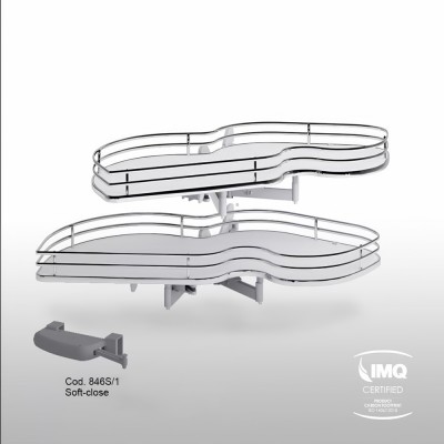 Μηχανισμός Τυφλού Combi's 2 για Πόρτα 45cm - Αριστερό Άνοιγμα σε χρώμα Χρώμιο με Λευκό πάτο Inoxa Ellite 846BE/SX45CB 0075-1560