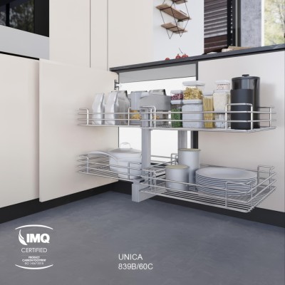 Μηχανισμός Τυφλού Compact 2 με Φρένο για Πόρτα 60cm σε χρώμα Χρώμιο Inoxa Unica 839B/60C 0075-1602