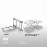 Μηχανισμός Τυφλού Compact 2 με Φρένο για Πόρτα 45cm σε χρώμα Χρώμιο με Λευκό πάτο Inoxa Ellite 839BE/45CB 0075-1610