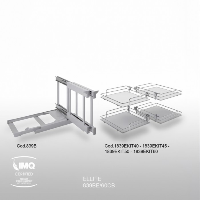 Μηχανισμός Τυφλού Compact 2 με Φρένο για Πόρτα 60cm σε χρώμα Ardesia/Ανθρακί Inoxa Ellite 839BE/60AR 0075-1619