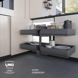 Μηχανισμός Τυφλού Compact 2 για Πόρτα 45cm σε χρώμα Ardesia/Ανθρακί Inoxa Ikona 839BK/45AR 0075-7070