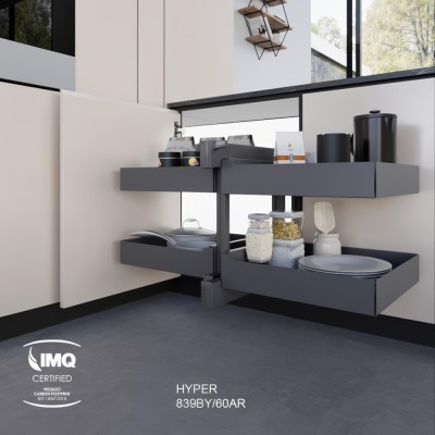 Μηχανισμός Τυφλού Compact 2 για Πόρτα 45cm σε χρώμα Ardesia/Ανθρακί Inoxa Hyper 839BYAS/45AR Antislip 0075-8230