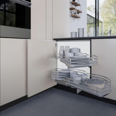 Μηχανισμός κουζίνας για τυφλό ντουλάπι φασόλι για Δεξί Άνοιγμα Πόρτας 60εκ σε χρώμα Χρώμιο Inoxa Ellite Combi's 846BE/DX60CB