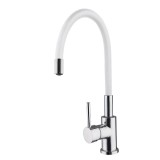 Μπαταρία Αναμεικτική Νεροχύτη πάγκου ψηλή Flex Χρωμέ με Λευκό Εύκαμπτο Ρουξούνι Interflex 086824