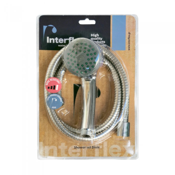 Σετ Τηλέφωνο Ντους με Σπιράλ 1.5m Χρώμιο Interflex Dixie 053352