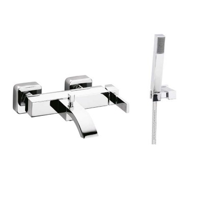 Μπαταρία μπάνιου με σετ ντους Interflex  Χρώμιο 083702 Bugnatese