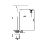 Μπαταρία μπάνιου νιπτήρα ψηλή 23cm Interflex Χρώμιο 086792 Zen