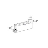 Επίτοιχο μπράτσο Square για κεφαλή ντους Interflex Χρώμιο 073800