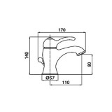 Μπαταρία νιπτήρα Interflex Χρώμιο 080598 Allure