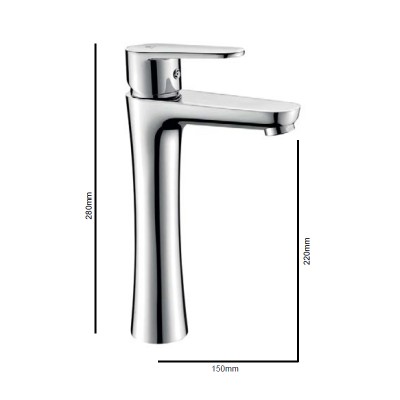 Μπαταρία μπάνιου νιπτήρα ψηλή Interflex Χρώμιο 082383 Elegant