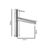 Μπαταρία νεροχύτη ψηλή Art single Interflex Χρώμιο 082493 Art