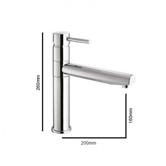 Μπαταρία νεροχύτη ψηλή Art single Interflex Χρώμιο 082493 Art