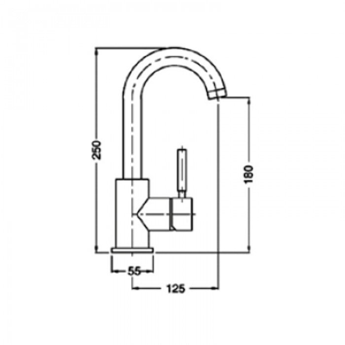 Μπαταρία μπάνιου νιπτήρα Smart ψηλή Interflex Χρώμιο 084182 Art