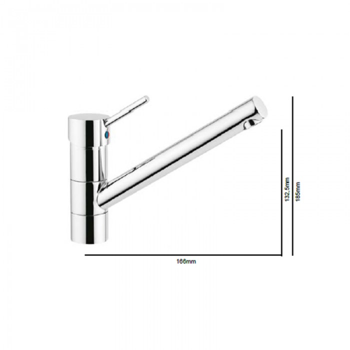 Μπαταρία νεροχύτη χαμηλή Interflex Χρώμιο 085374 K-Dieci