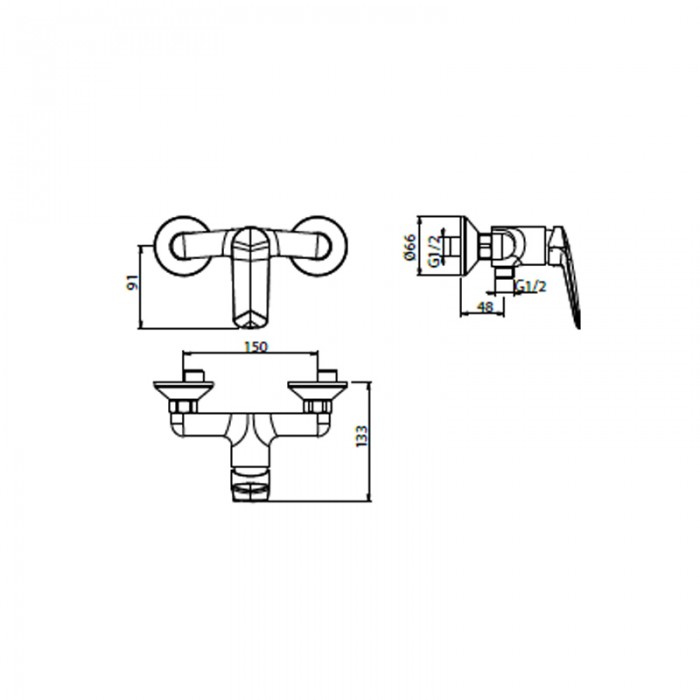 Μπαταρία μπάνιου με σετ ντους Interflex Χρώμιο 085935 Laguna